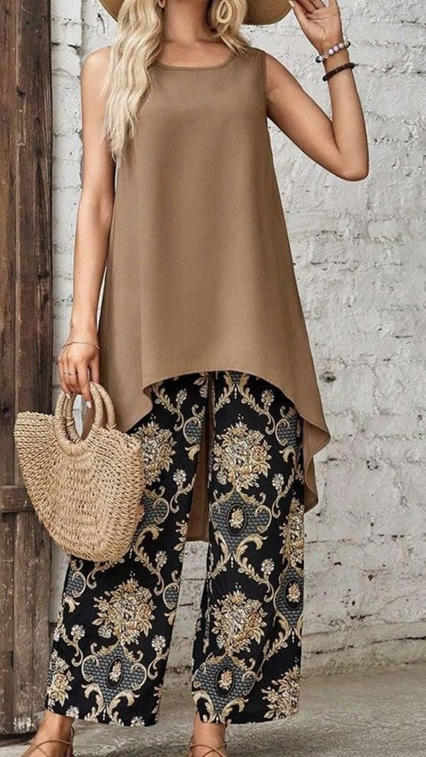 Tránsito™ | Boho komplet s tunikou a širokými kalhotami