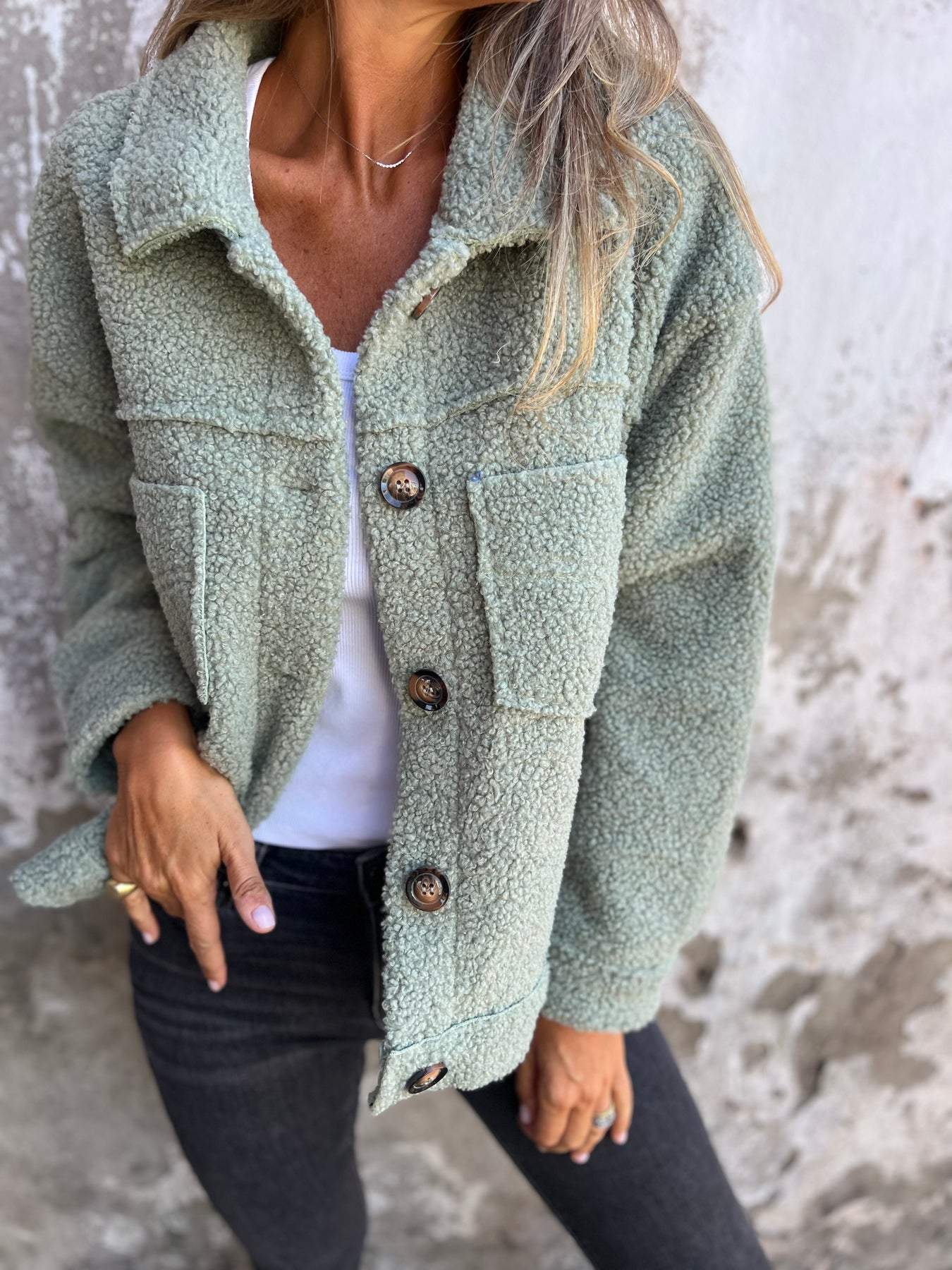 Rocío™ | Měkká fleecová bunda na knoflíky