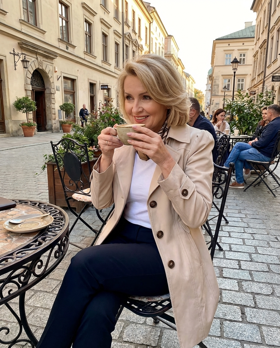 Inés | Elegantní vintage kabát s knoflíky