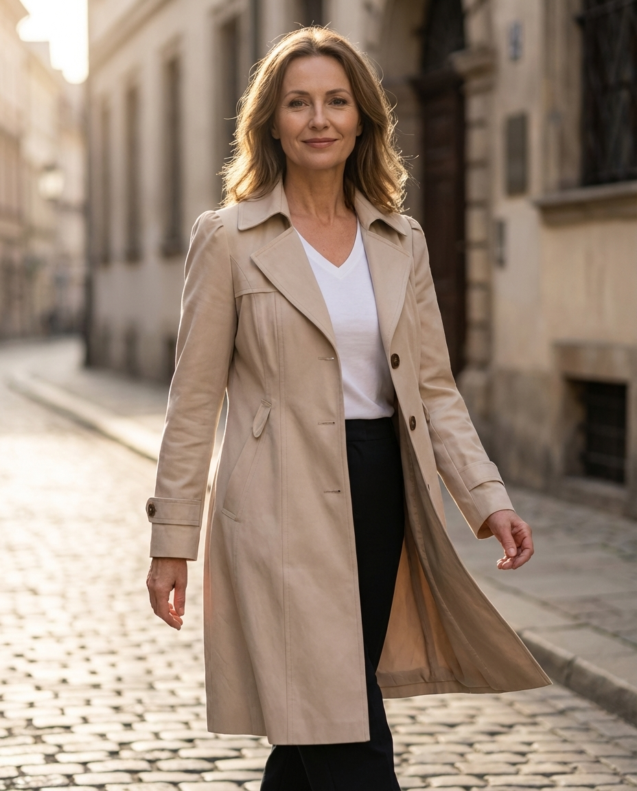 Inés | Elegantní vintage kabát s knoflíky